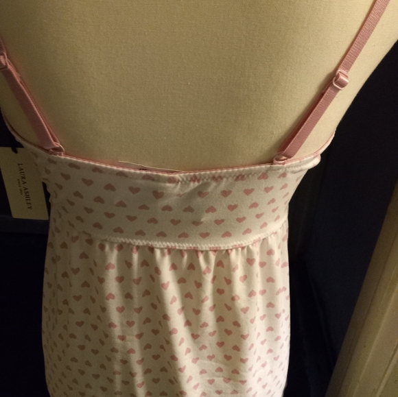 New,with tag white with pink hearts print 2pc stretch babydoll night sleepwear m - Picture 4 of 4